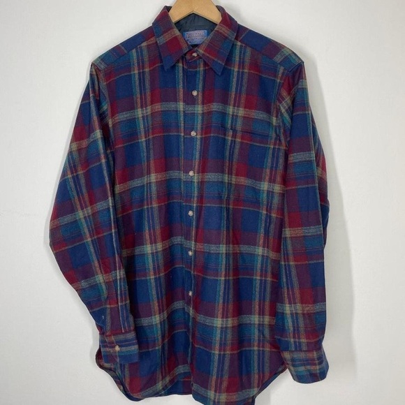 70s Pendleton Button Up Wool Flannel Shirt - Picture 1 of 5